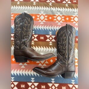 70s Vintage Tommy Lama Brown Leather Western Cowboy Boots- Pointed Toe